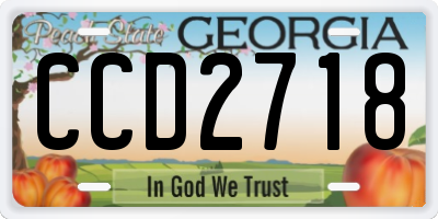 GA license plate CCD2718