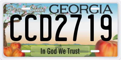GA license plate CCD2719