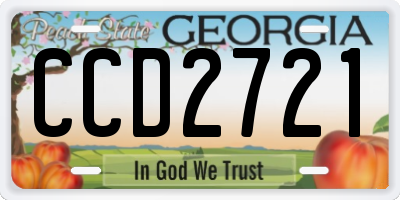 GA license plate CCD2721