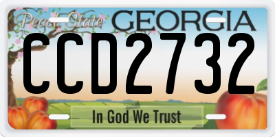 GA license plate CCD2732