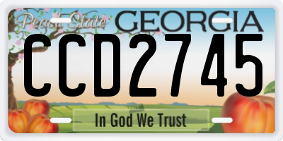 GA license plate CCD2745