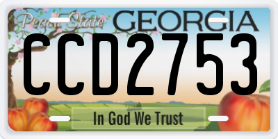 GA license plate CCD2753
