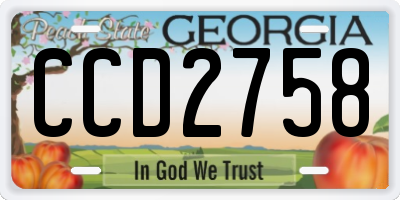 GA license plate CCD2758