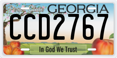 GA license plate CCD2767
