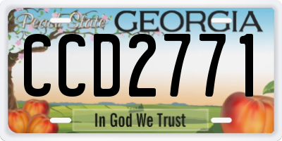 GA license plate CCD2771