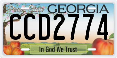 GA license plate CCD2774