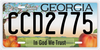 GA license plate CCD2775