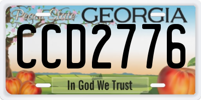 GA license plate CCD2776