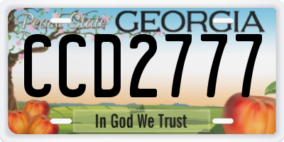 GA license plate CCD2777