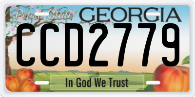 GA license plate CCD2779