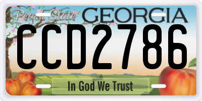 GA license plate CCD2786