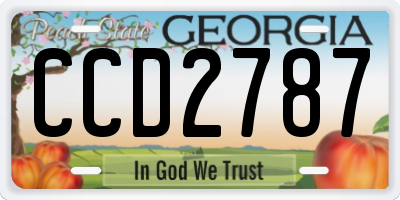 GA license plate CCD2787