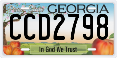 GA license plate CCD2798