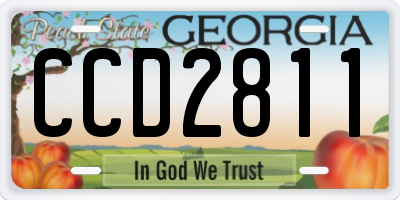 GA license plate CCD2811