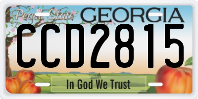 GA license plate CCD2815