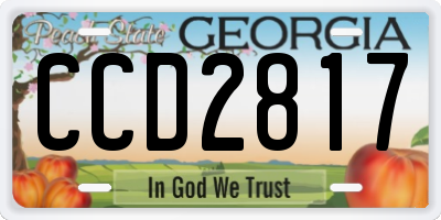 GA license plate CCD2817