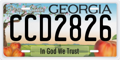 GA license plate CCD2826