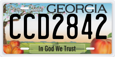 GA license plate CCD2842