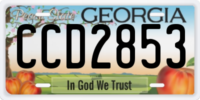 GA license plate CCD2853