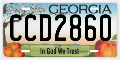 GA license plate CCD2860
