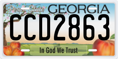 GA license plate CCD2863