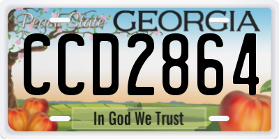 GA license plate CCD2864