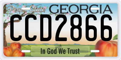 GA license plate CCD2866