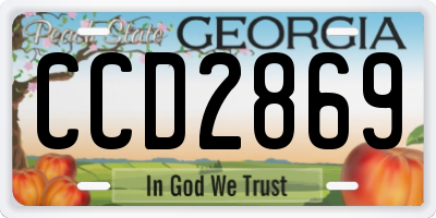 GA license plate CCD2869