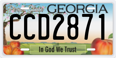 GA license plate CCD2871