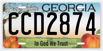 GA license plate CCD2874