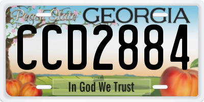 GA license plate CCD2884