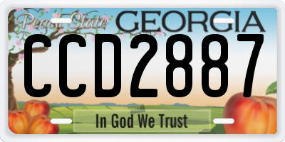 GA license plate CCD2887