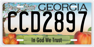 GA license plate CCD2897