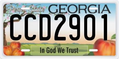 GA license plate CCD2901