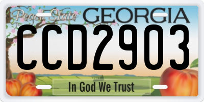 GA license plate CCD2903