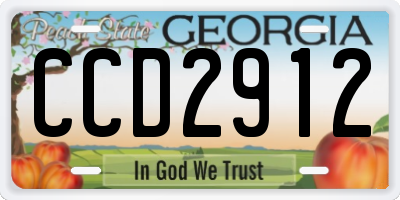 GA license plate CCD2912
