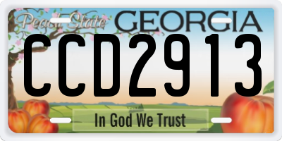 GA license plate CCD2913