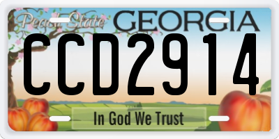 GA license plate CCD2914