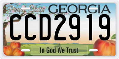 GA license plate CCD2919