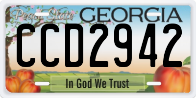 GA license plate CCD2942