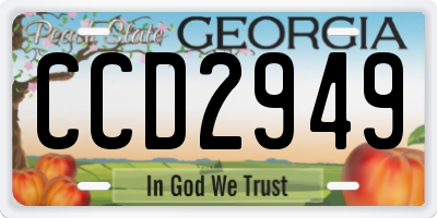 GA license plate CCD2949