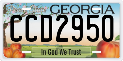 GA license plate CCD2950