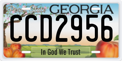 GA license plate CCD2956