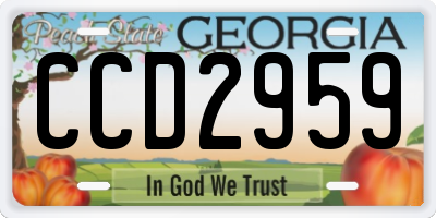 GA license plate CCD2959