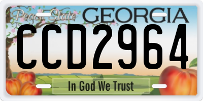GA license plate CCD2964