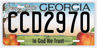 GA license plate CCD2970