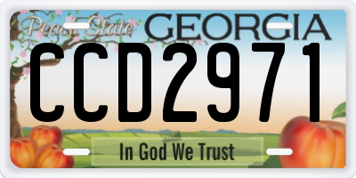 GA license plate CCD2971