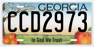 GA license plate CCD2973