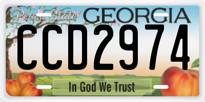GA license plate CCD2974