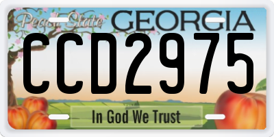 GA license plate CCD2975